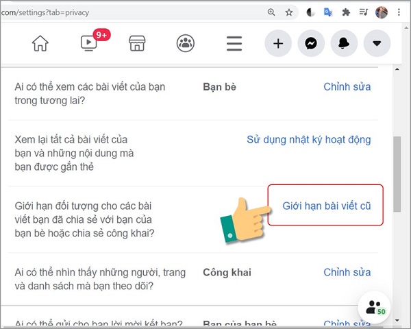 Cách giới hạn bài viết cũ trên facebook