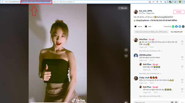 Lấy đường liên kết với Tiktok