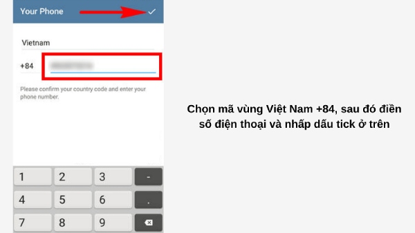 Nhập số điện thoại và điền mã xác nhận để tạo tài khoản