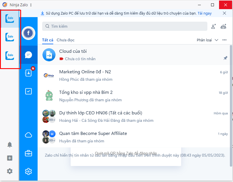 Quản lý nhiều tài khoản zalo