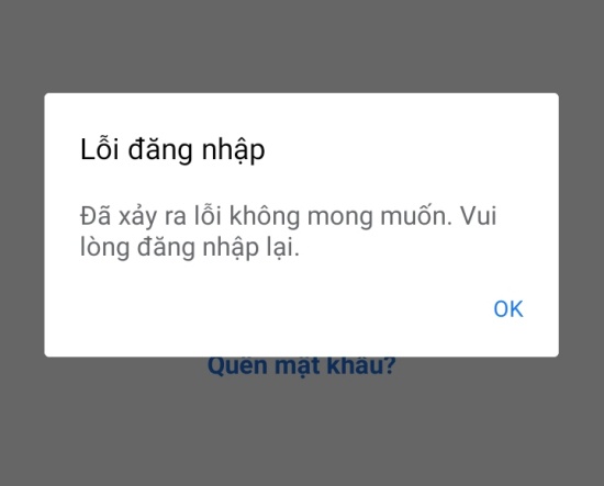 Lỗi đăng nhập