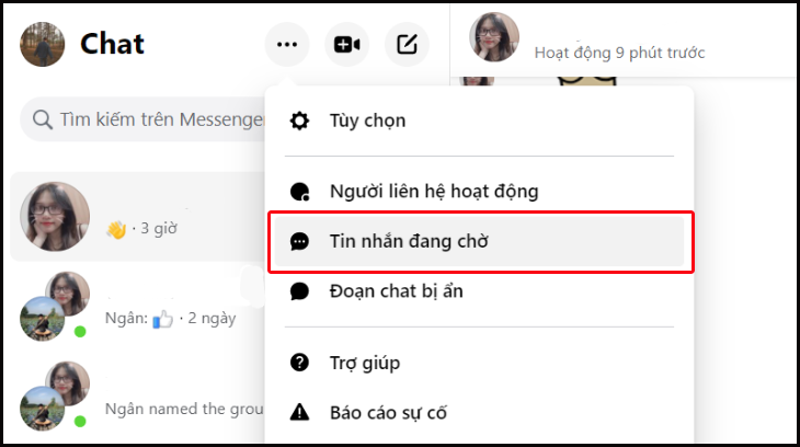 Nhấn vào biểu tượng ba chấm