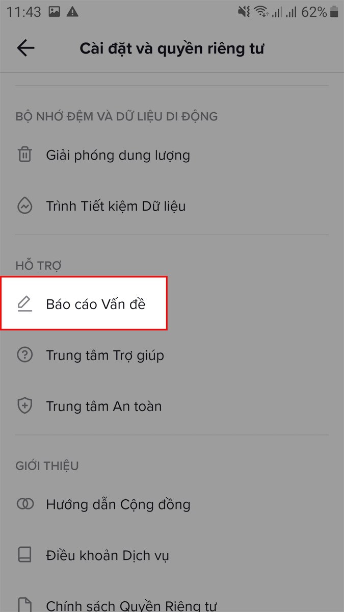 Liên hệ với bộ phận hỗ trợ TikTok