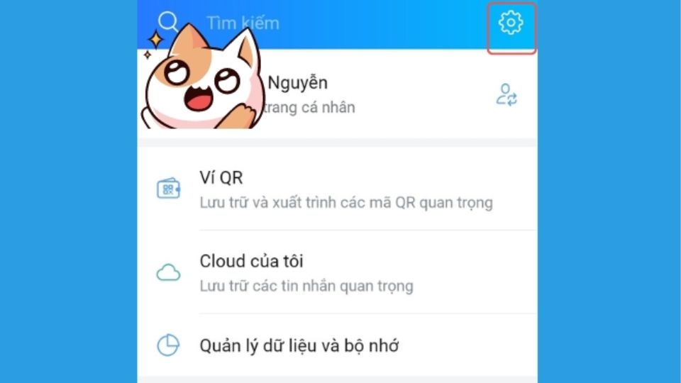 Nhấn vào "Cài đặt"