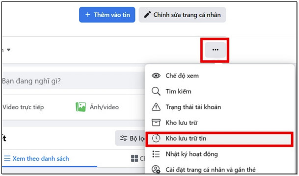 chọn "Kho lưu trữ tin".