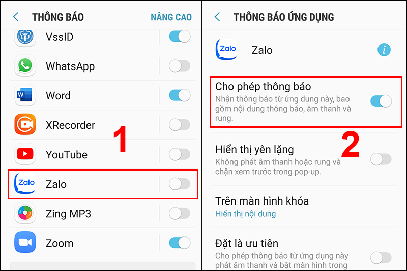 Cấp Quyền Thông Báo