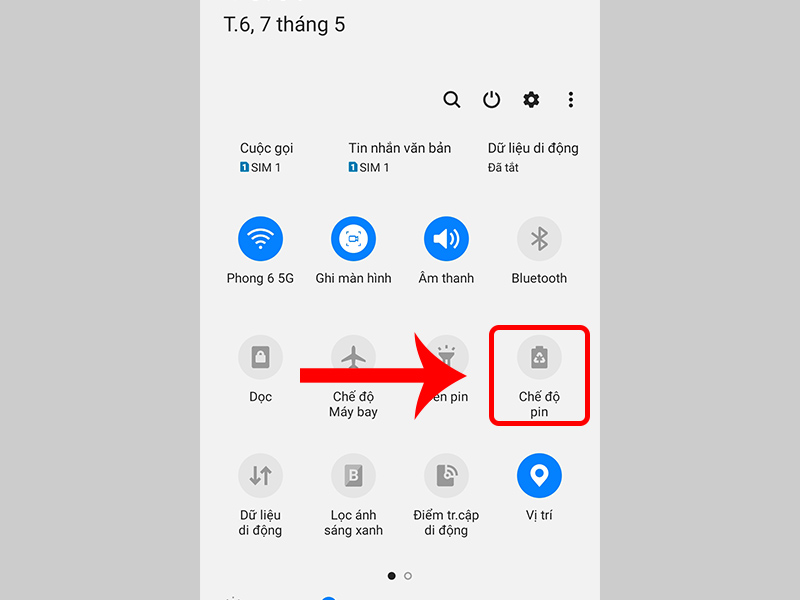 Tắt Chế Độ Tiết Kiệm Pin Trên Máy
